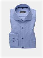 Eterna Panamablå struktur herreskjorte. Comfort Fit 8038 12 E19K